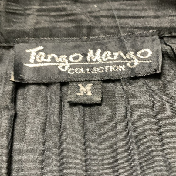 Tango Mango Deep Black, Long Sleeve Party Blouse w Ruffles and Embellishments - Picture 8 of 15